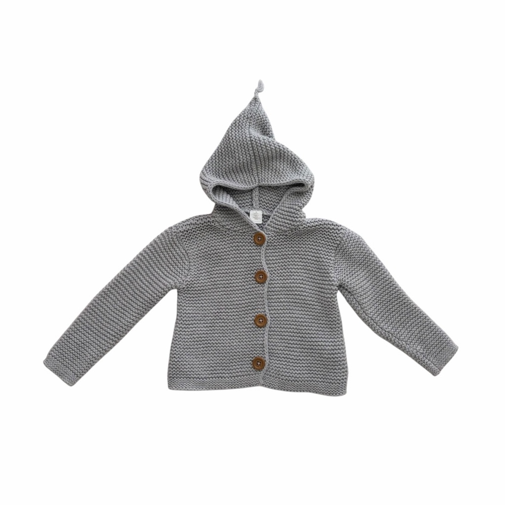 Nordstrom Gray Button-Up Knitted Sweater